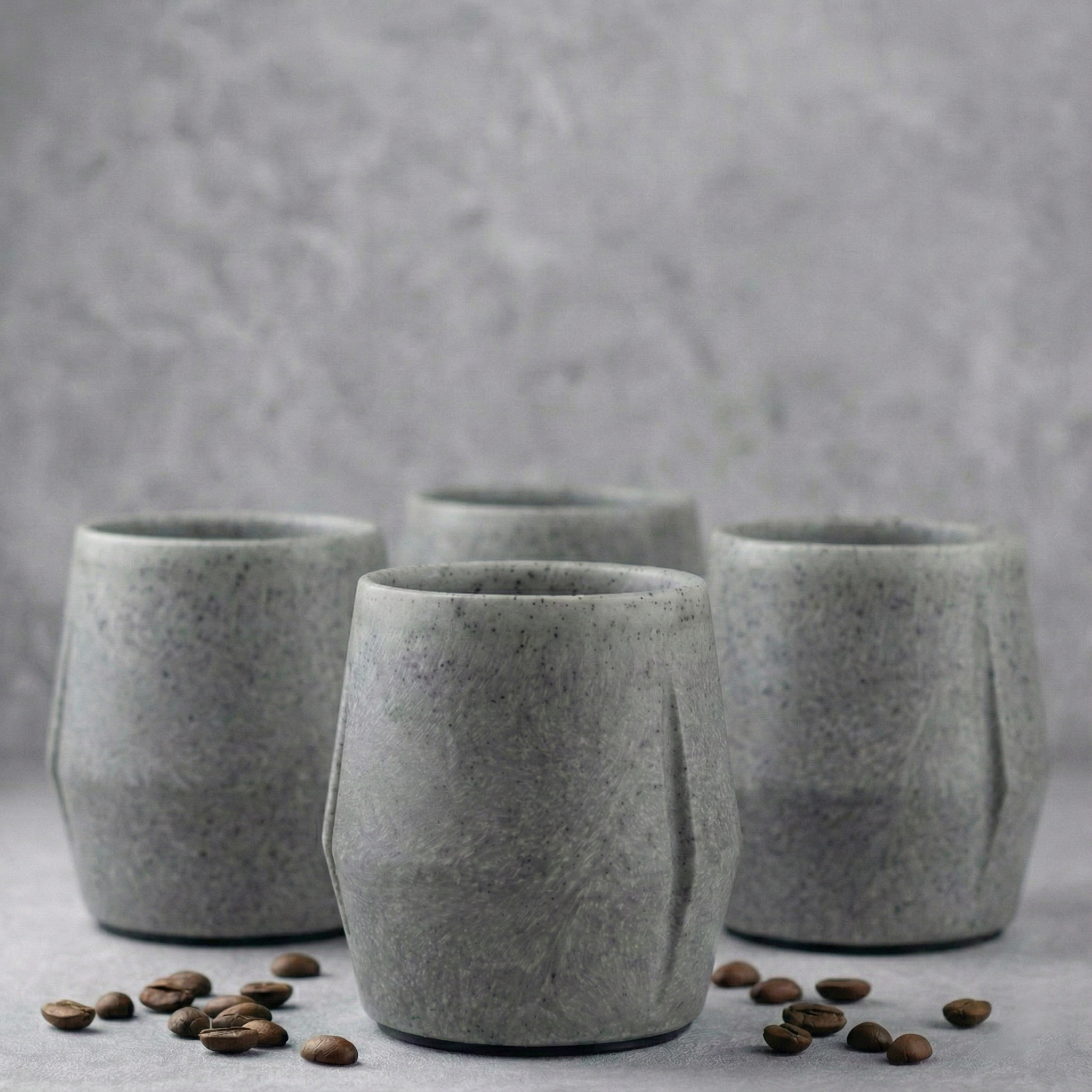 KRUG Kaffeetasse Kaffeebecher sbasalt-grau 4er-Set