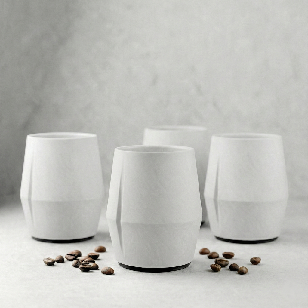 KRUG Kaffeetasse Kaffeebecher kreide-weiß 4er-Set