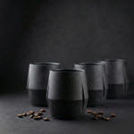 KRUG Kaffeetasse Kaffeebecher schiefer-schwarz 4er-Set