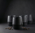 KRUG Kaffeetasse Kaffeebecher schiefer-schwarz 4er-Set